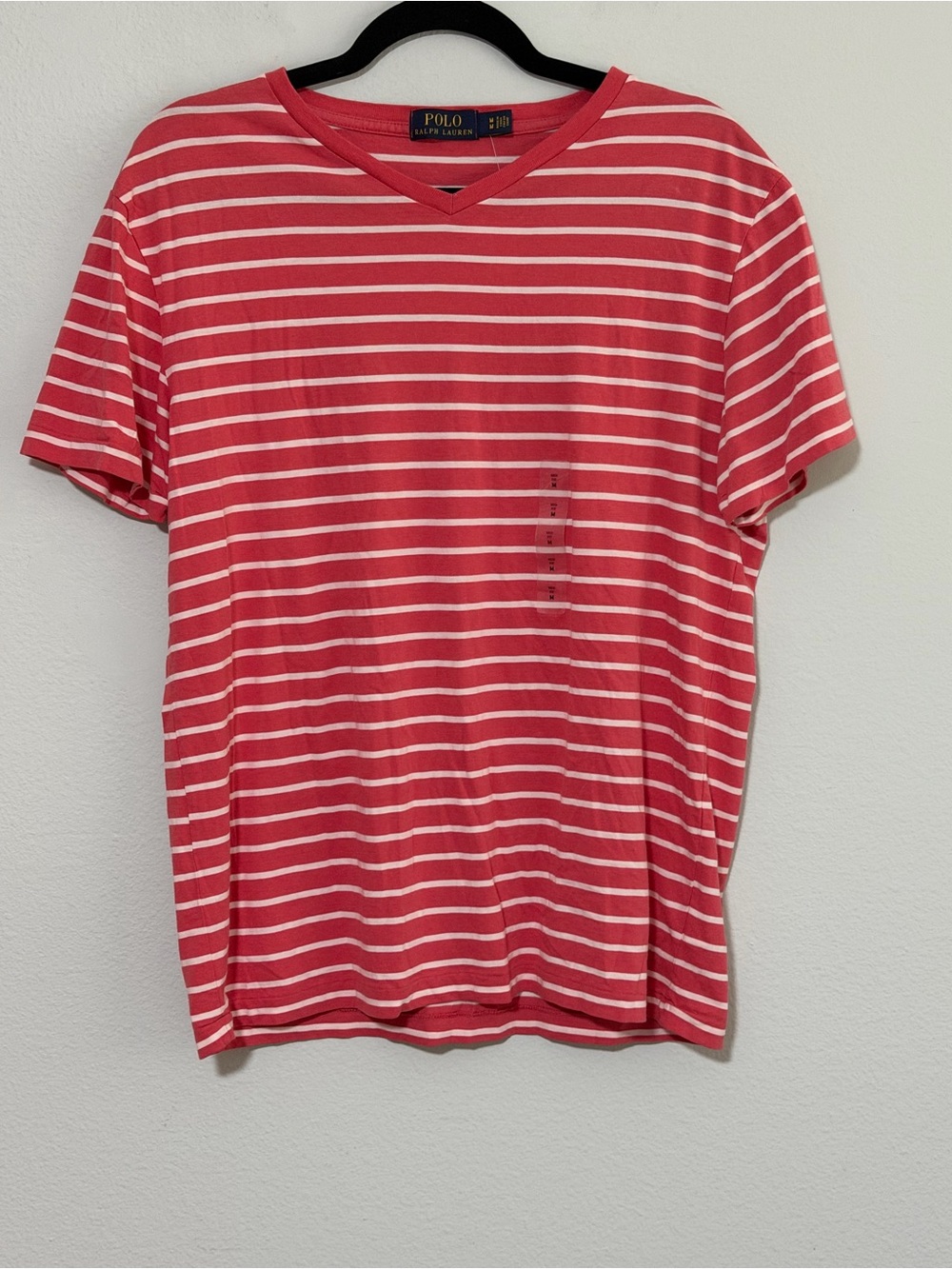 NWT POLO Ralph Lauren Short Sleeve V Neck Striped Tee- Medium